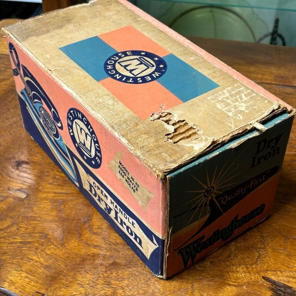 Vintage 50s Westinghouse Dry Iron clothes iron with original packaging - Picture 3 of 15